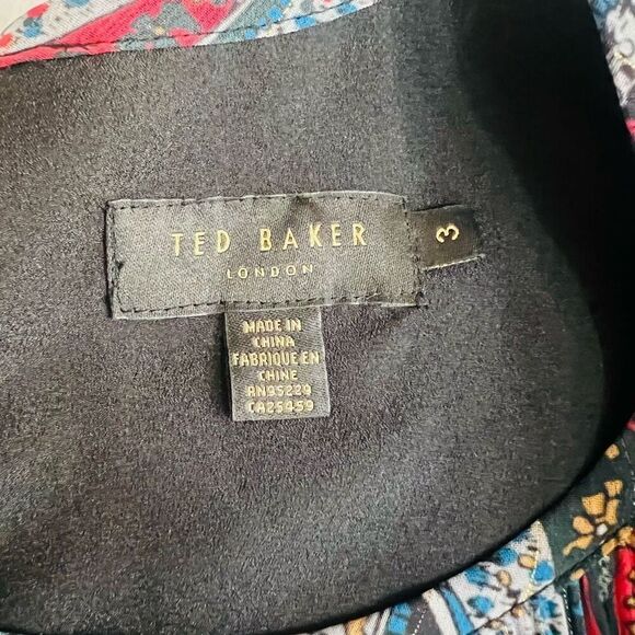 Ted Baker London Womens Multicolor Paisley Pleated Beaatha Blouse Size 3 - Picture 5 of 7